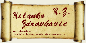 Milanko Zdravković vizit kartica